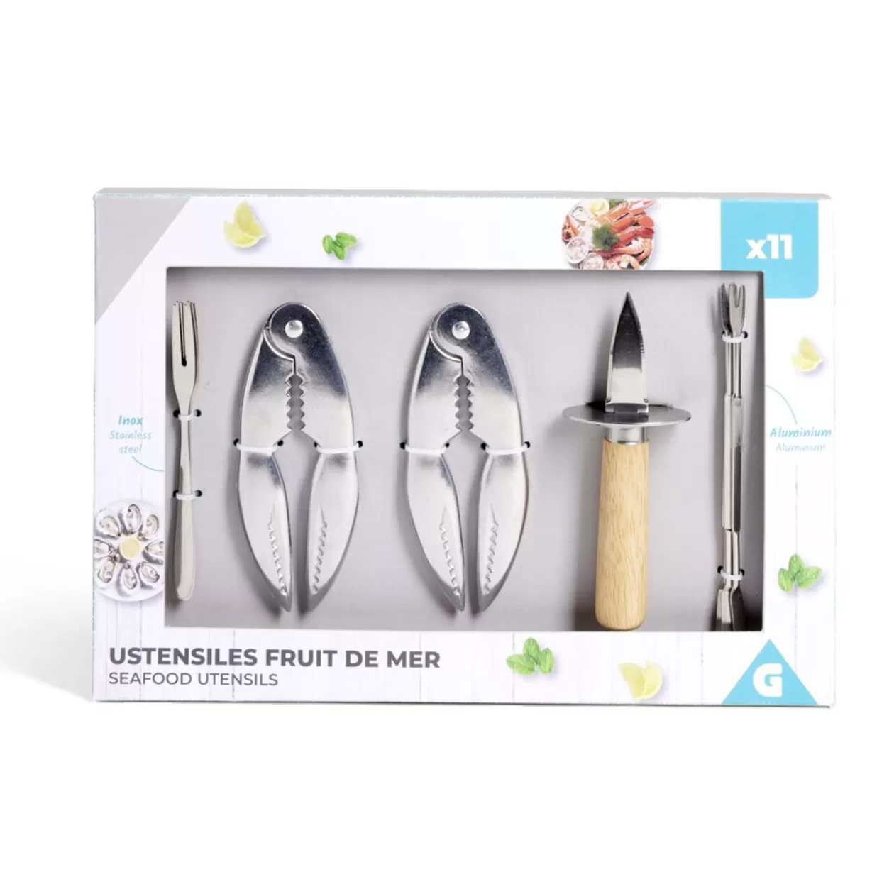 Gifi Ustensile pour fruit de mer 11 pièces< Préparation Culinaire