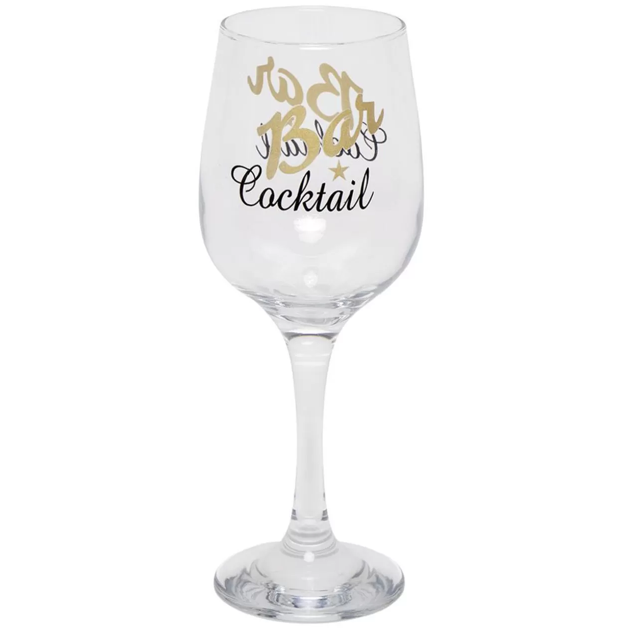 Verre à cocktail à pied transparent avec inscription 48 cl x2>Gifi Flash Sale