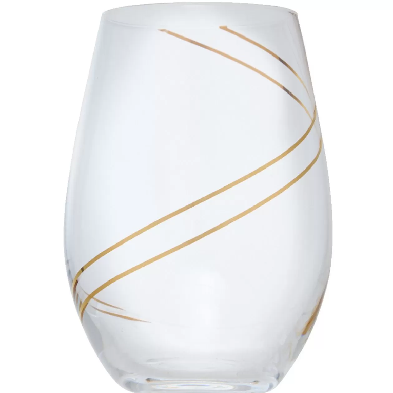 Verre à eau avec ruban doré x4>Gifi Cheap