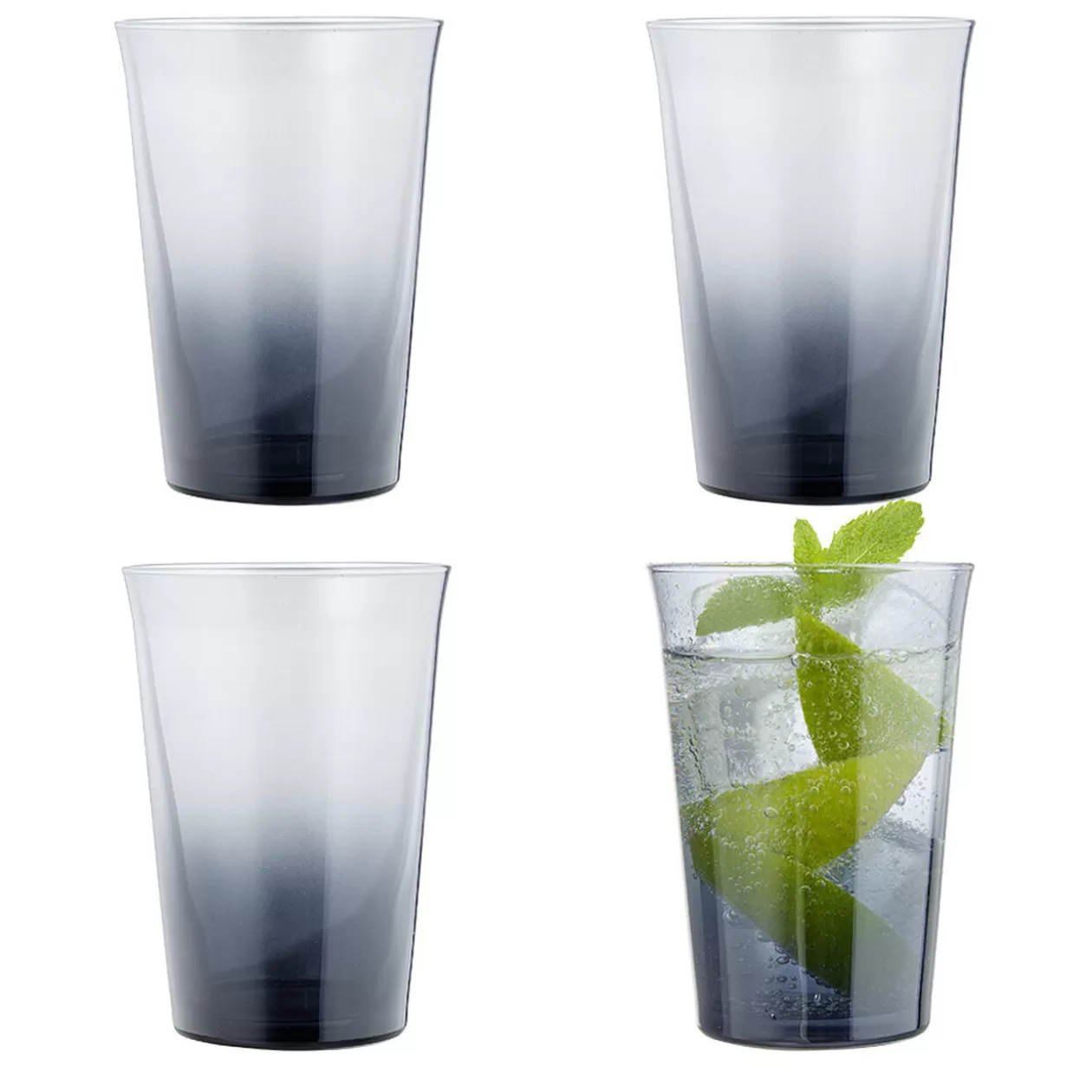 Verre à eau fumé noir 29cl x4>Gifi Shop