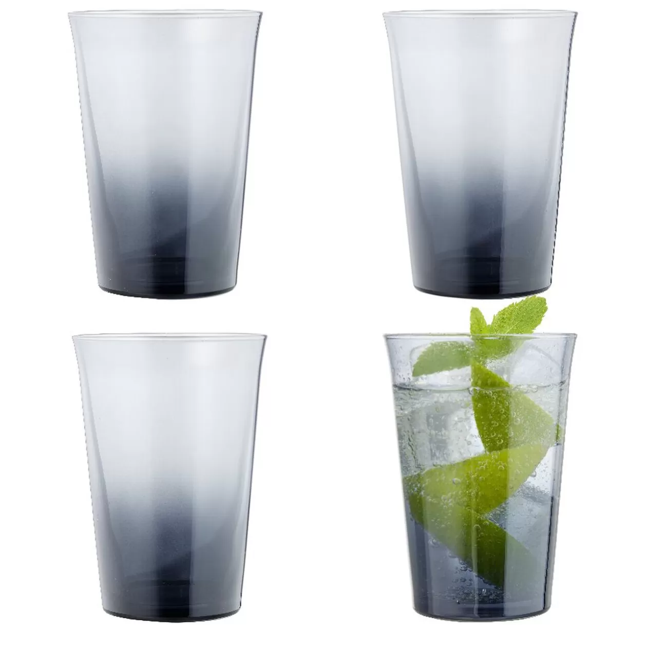 Verre à eau fumé noir 29cl x4>Gifi Shop