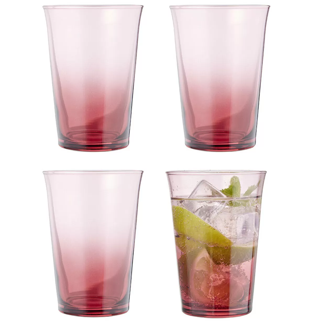 Verre à eau fumé rouge 29cl x4>Gifi Hot