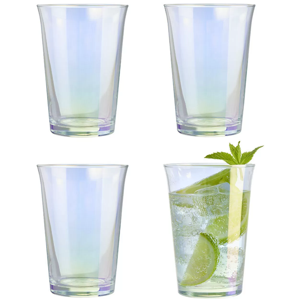Verre à eau irisé transparent 29cl x4>Gifi Cheap