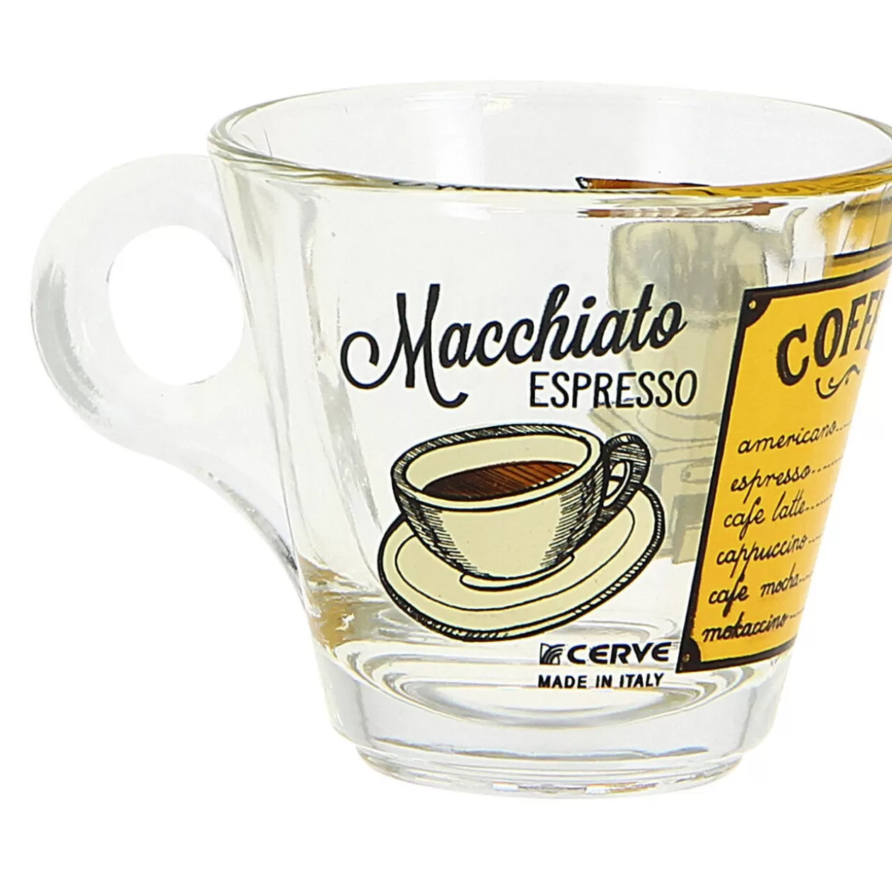 Verre à expresso 8 cl transparent motif Menu Café>Gifi New