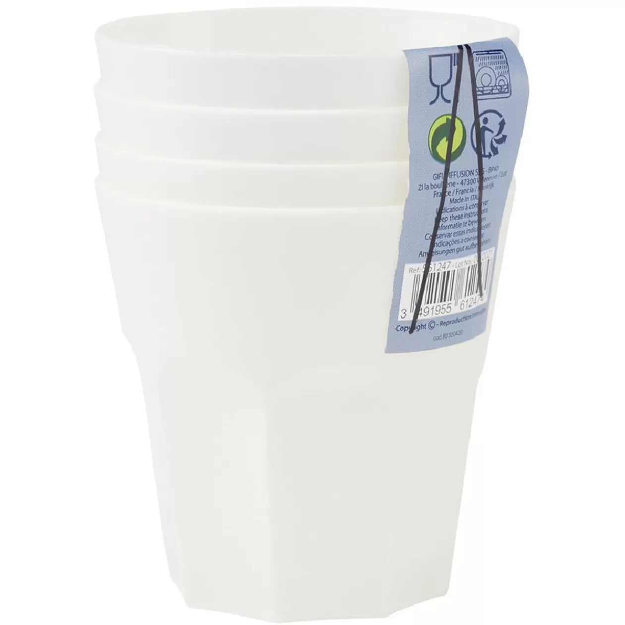 Verre à facette en plastique x4>Gifi Cheap