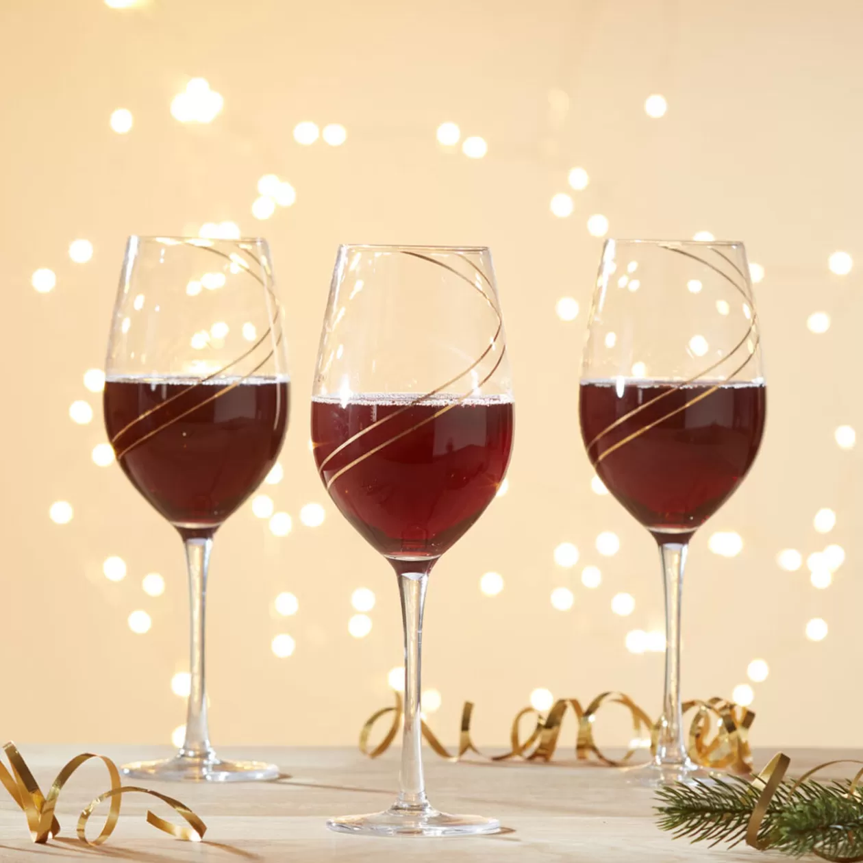 Verre à vin avec ruban doré x4>Gifi Store