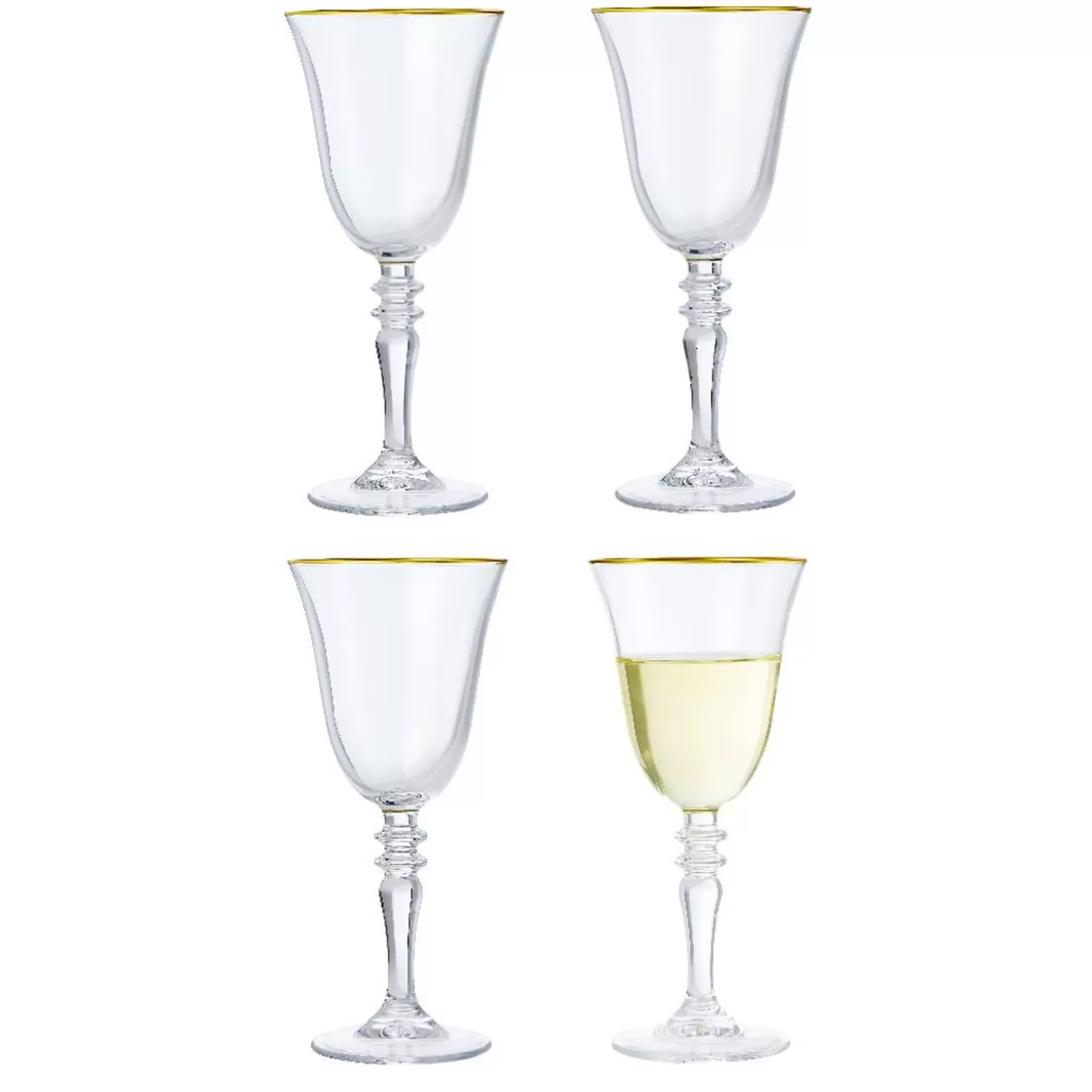Verre à vin bord doré 27cl x4>Gifi Shop