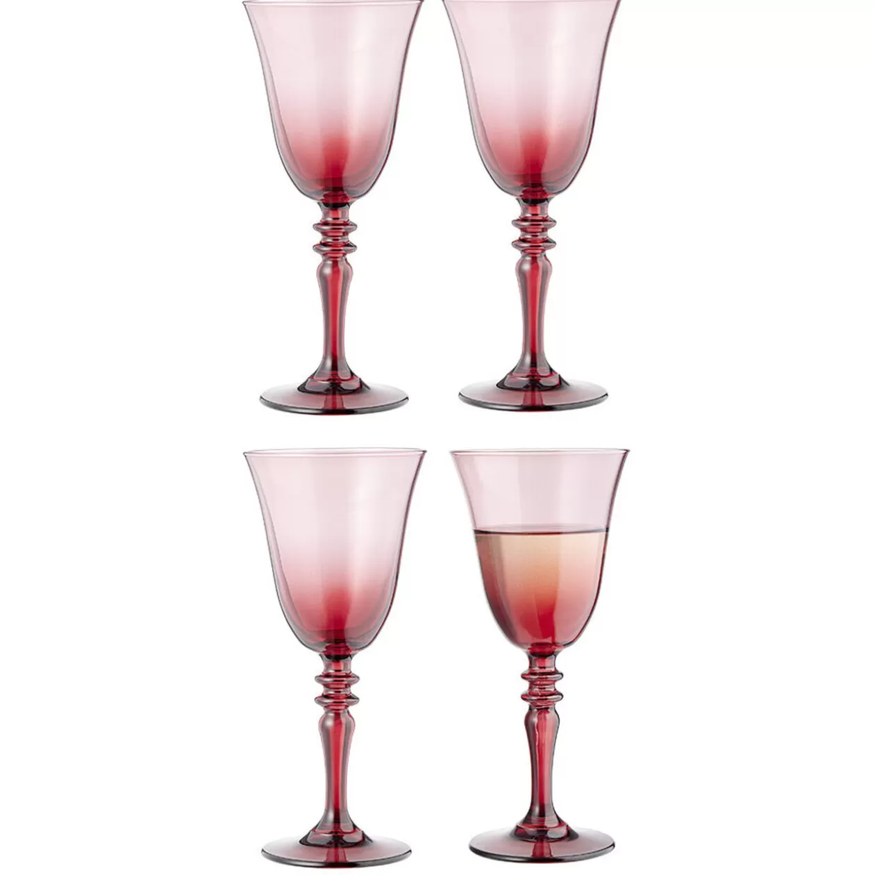 Verre à vin fumé rouge 27cl x4>Gifi Shop