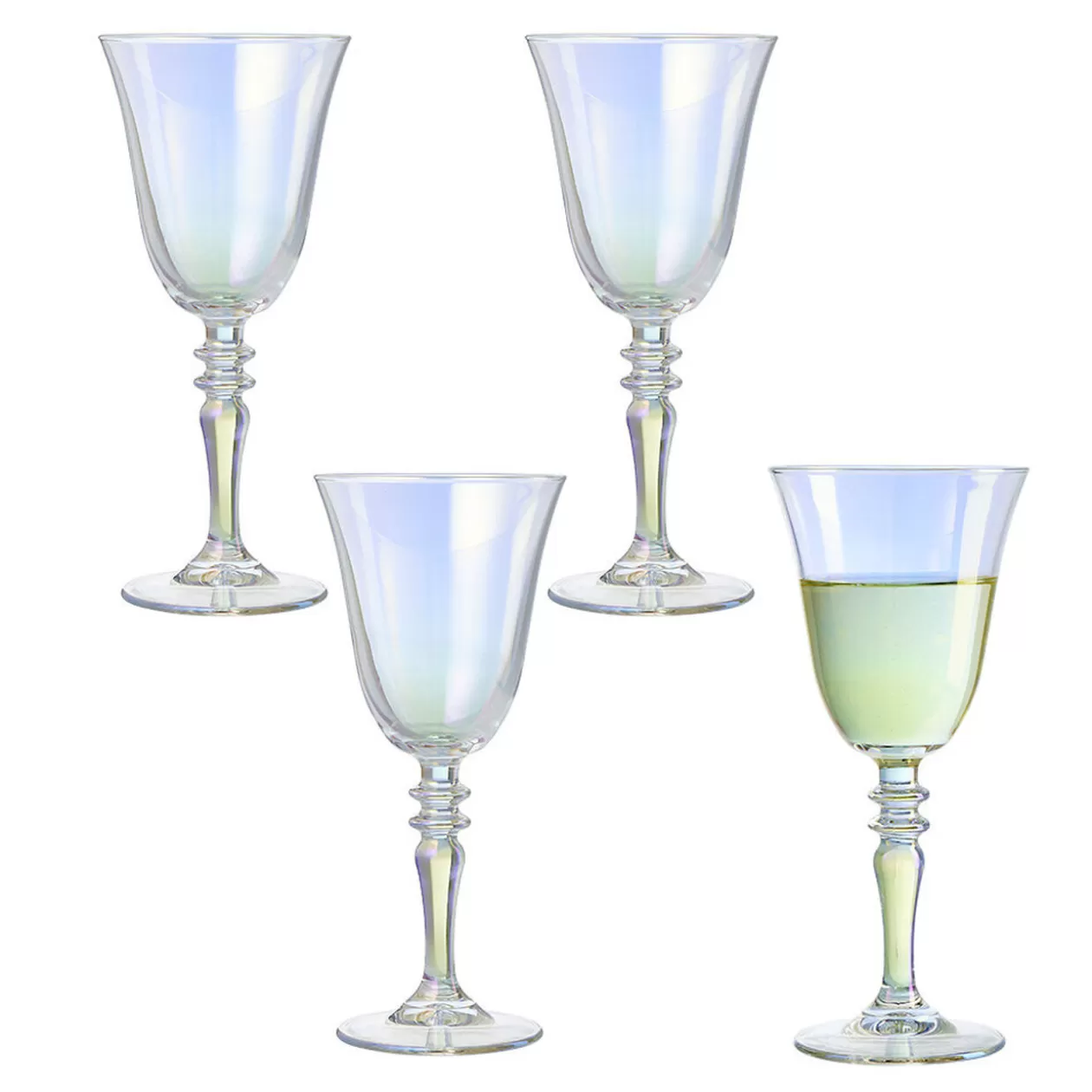 Verre à vin irisé transparent 27cl x4>Gifi Fashion