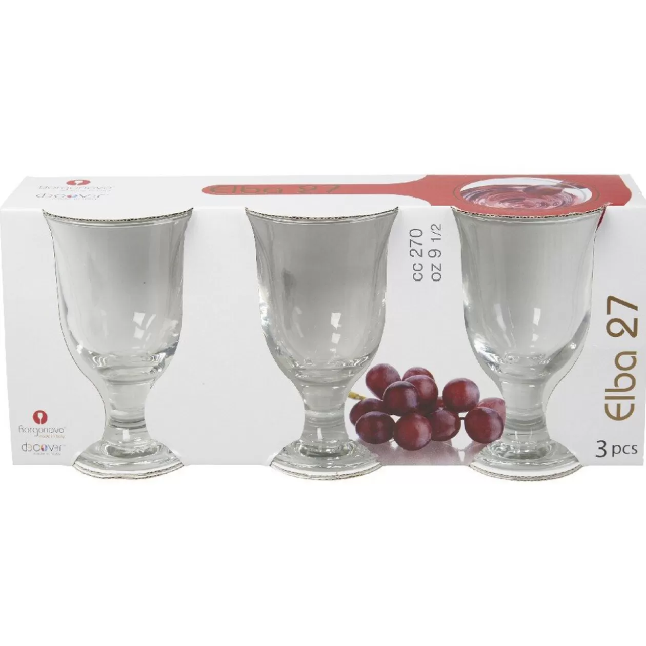 Verre à vin pied Elba x3>Gifi Best