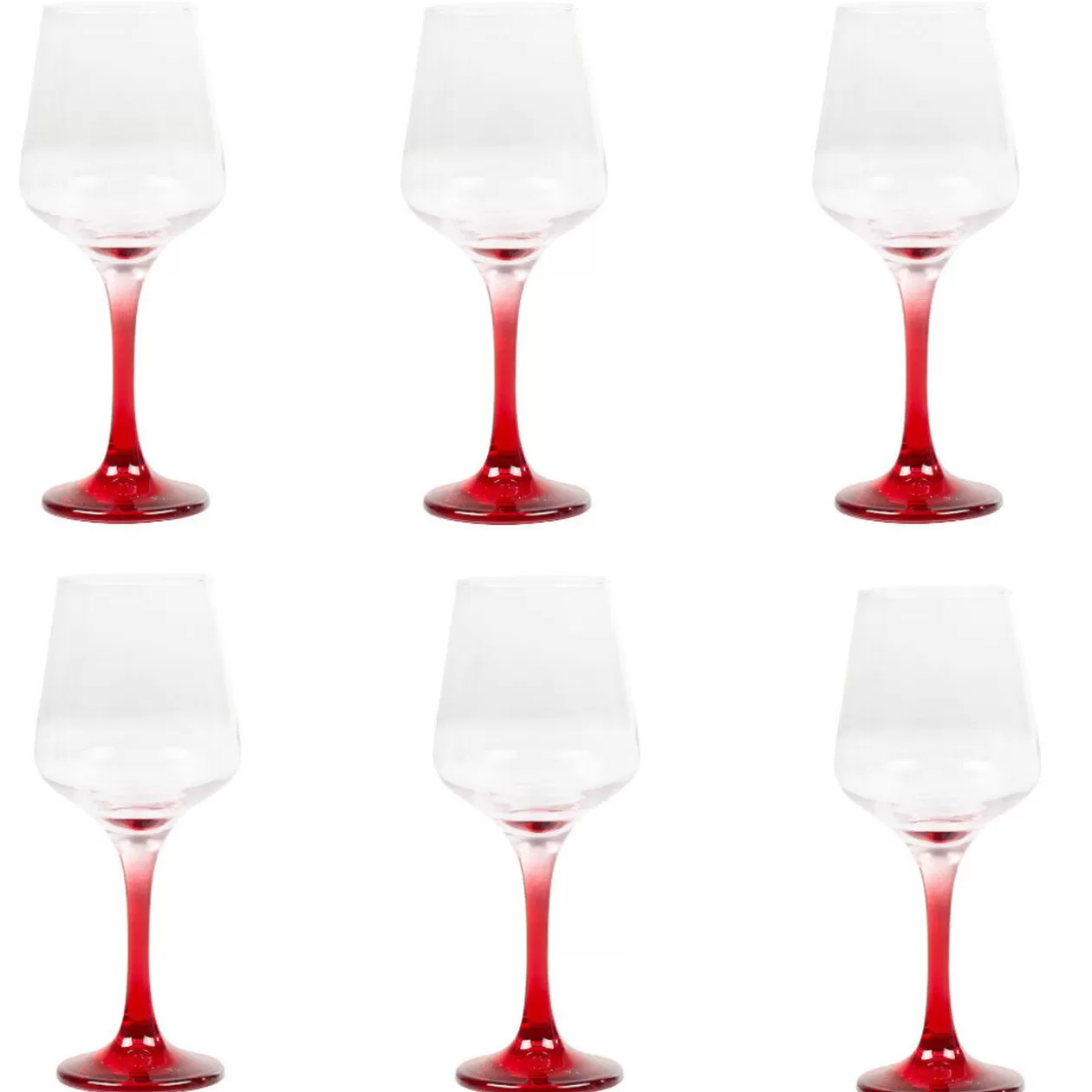 Verre à vin pied rouge translucide x6>Gifi New