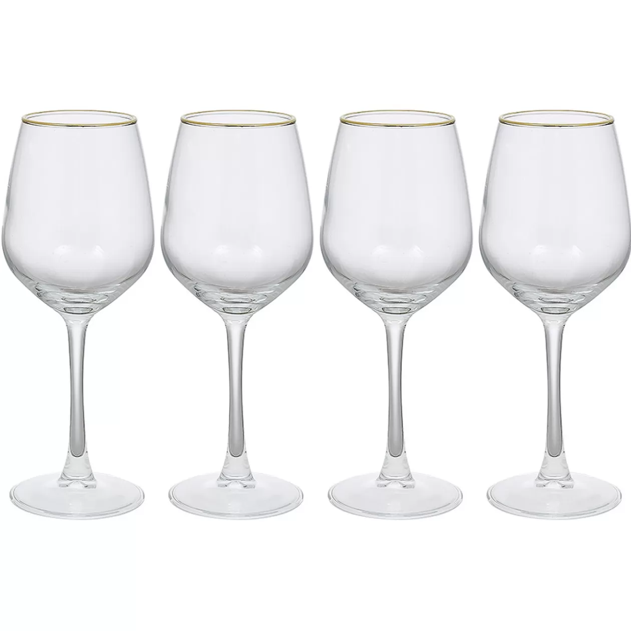 Verre à vin transparent avec liseré doré x4>Gifi Shop
