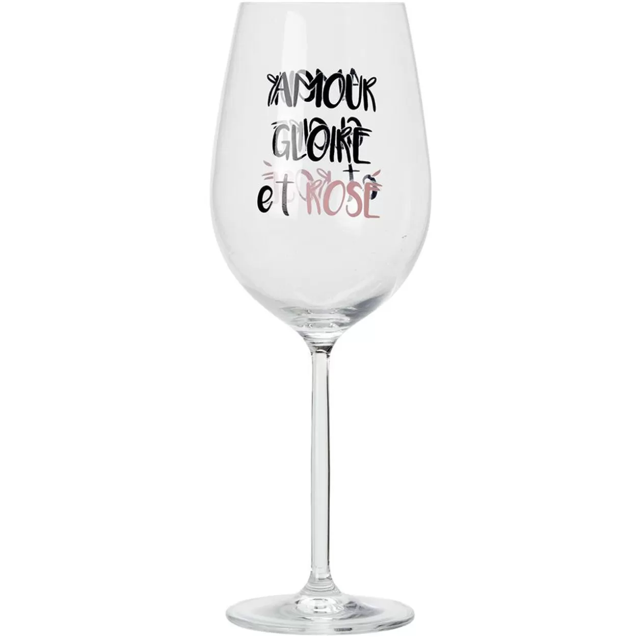 Verre à vin XL imprimé Amour Gloire et Rosé>Gifi Shop