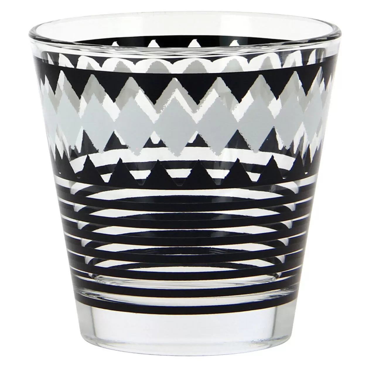 Verre bas motif graphique noir gris x 3>Gifi Clearance