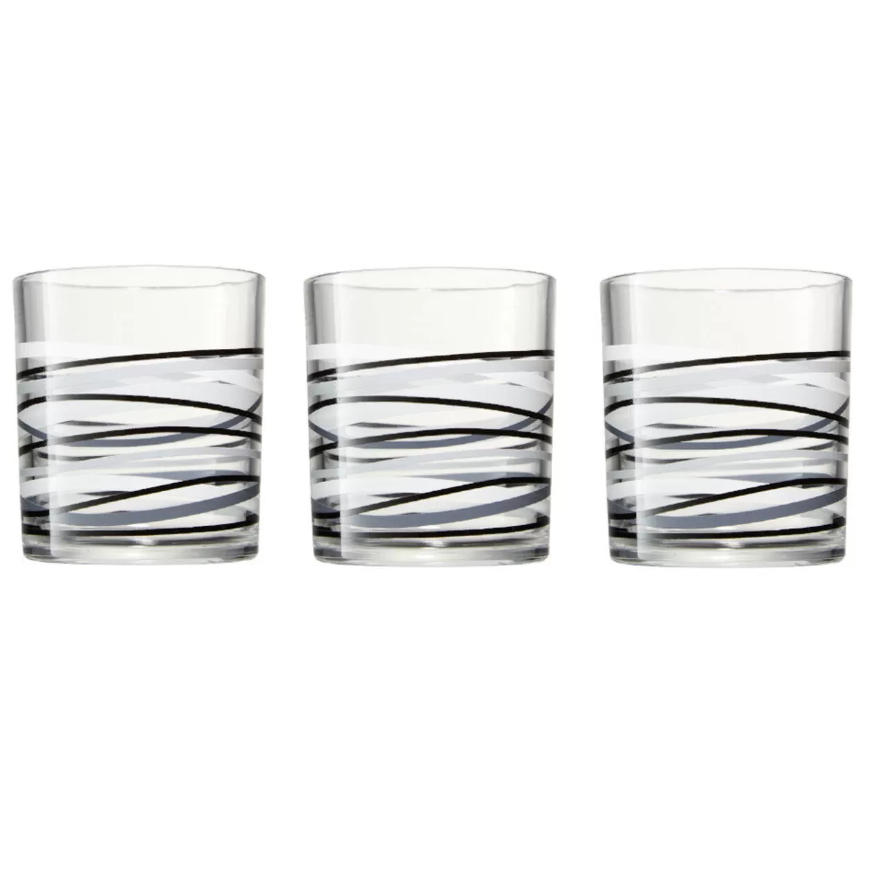 Verre bas motif rayure graphique 25 cl x 6>Gifi Store