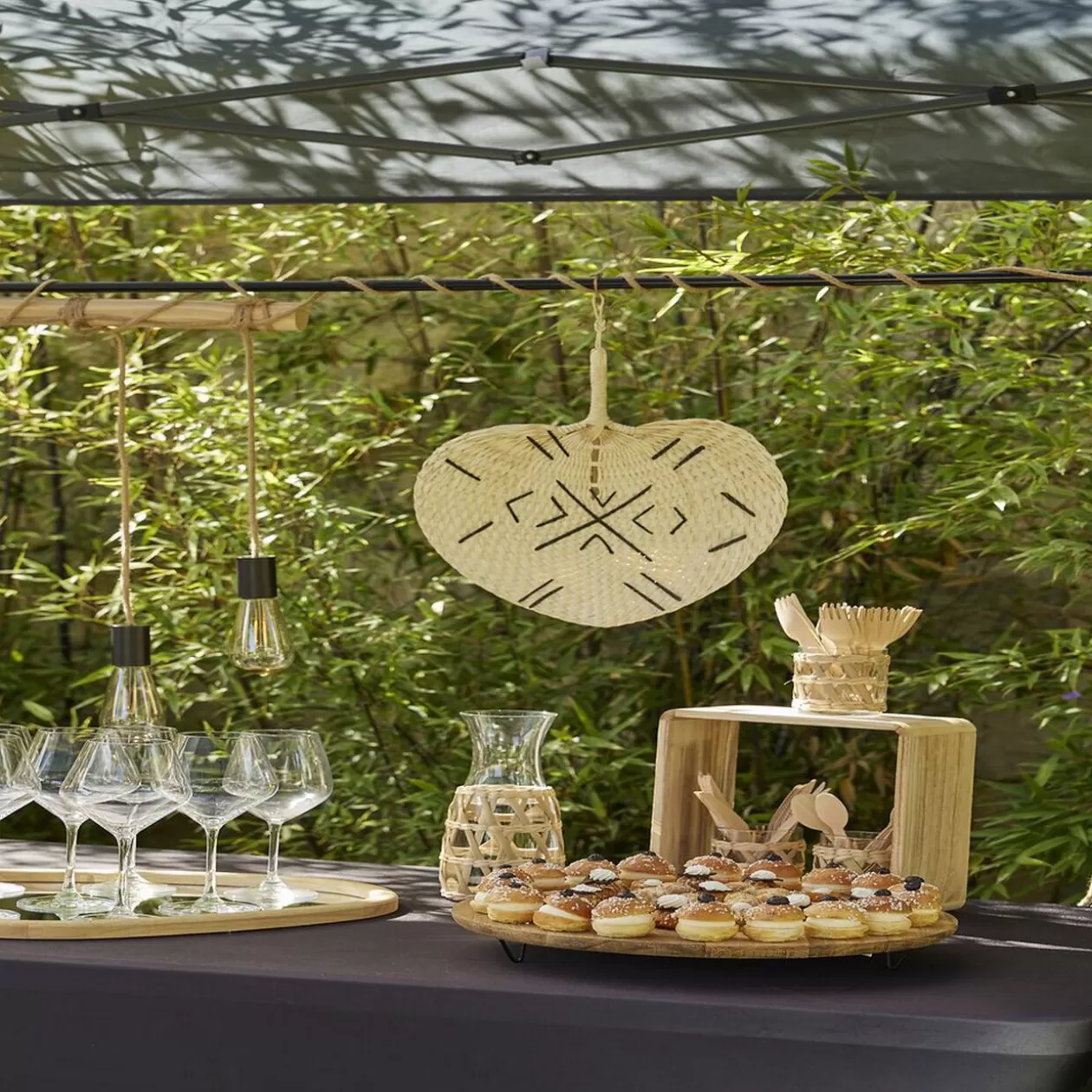 Gifi Verre bas transparent avec raphia Ø8xH9cm< Vaisselle Et Accessoires De Table