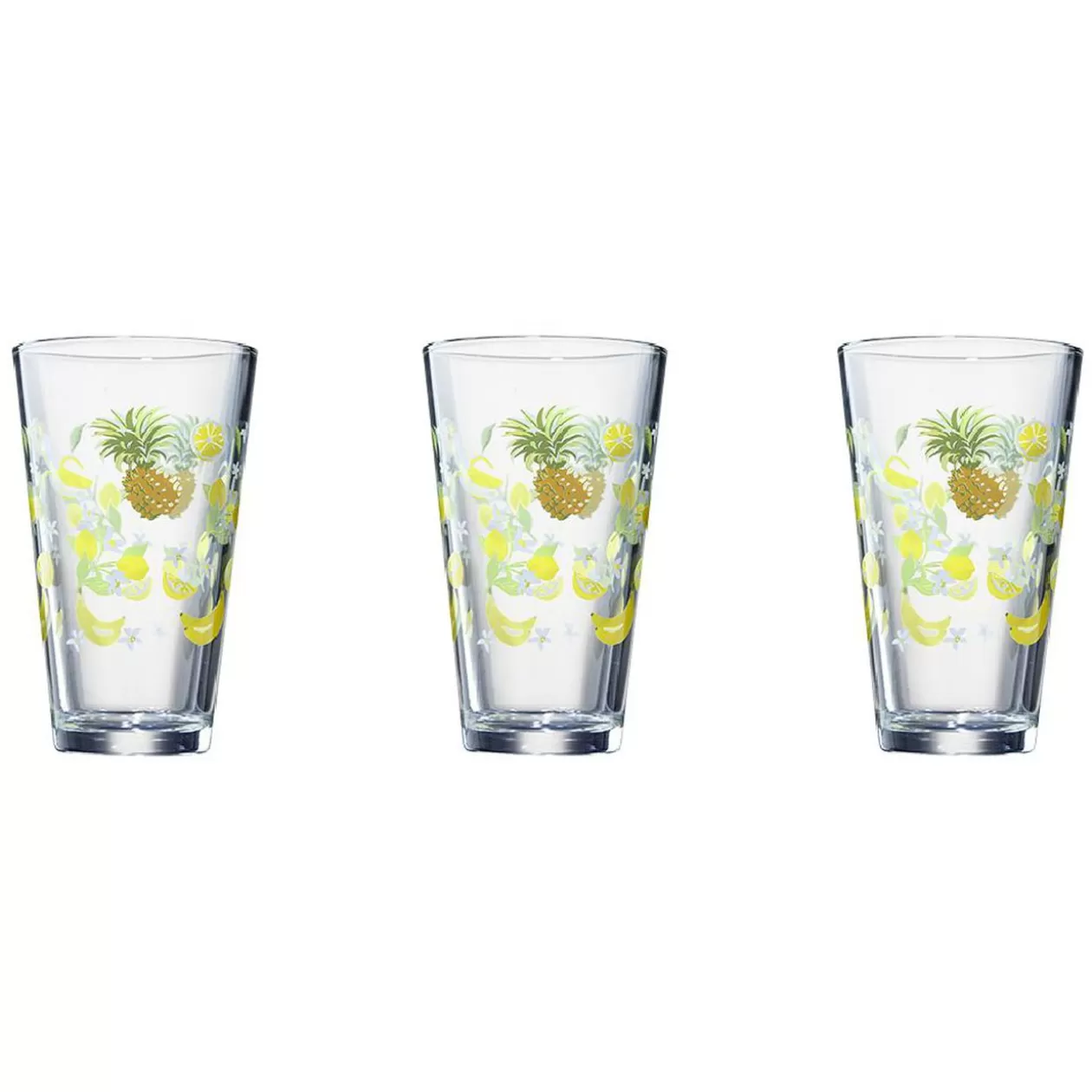 Verre conique haut motif exotique 32,5 cl x3>Gifi New