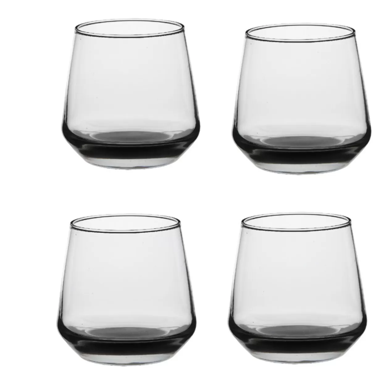 Verre gobelet transparent anthracite x4>Gifi Store