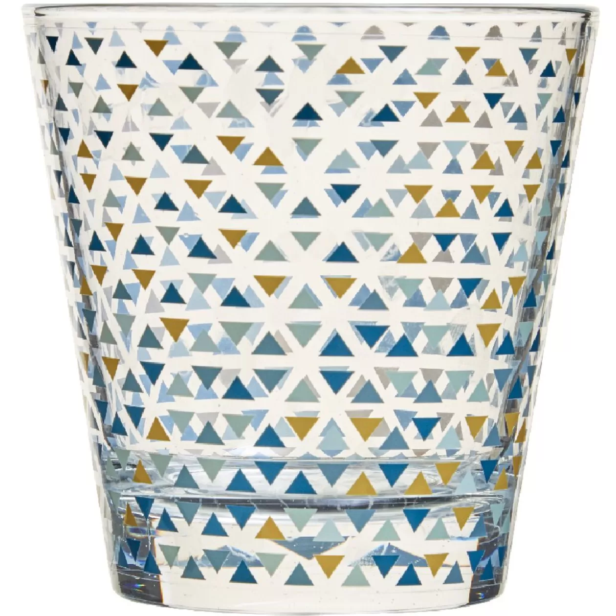 Verre gobelet transparent déco triangles multicolore x 3>Gifi Store