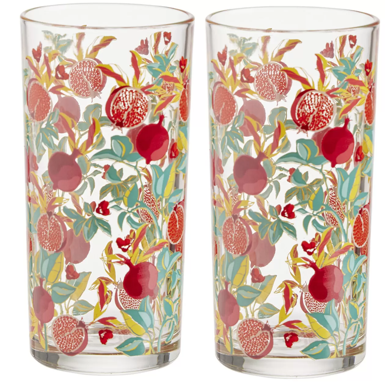 Verre haut transparent motif grenade rouge 25cl x2>Gifi Best Sale