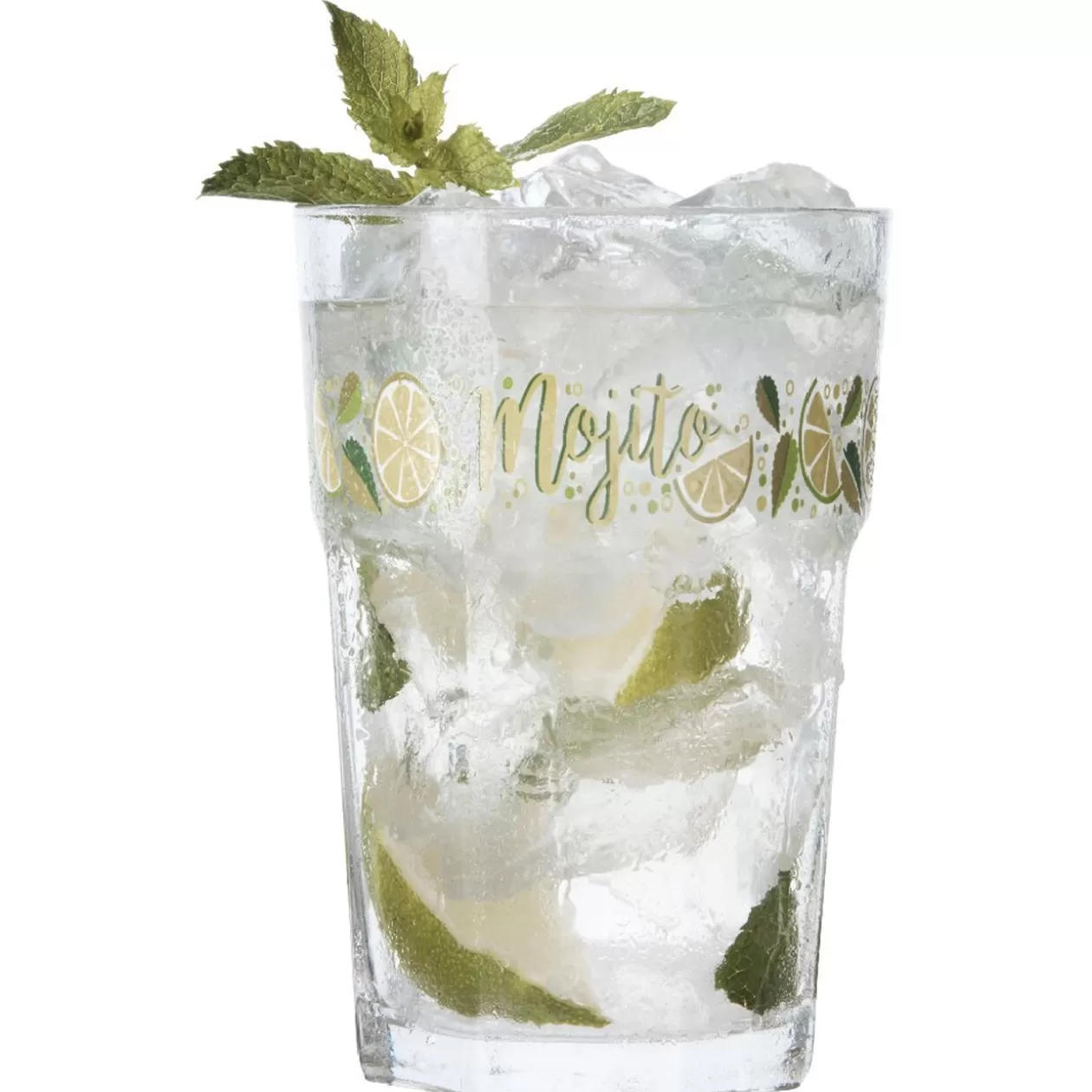 Verre Mojito transparent inscription et motif citron x2>Gifi Fashion