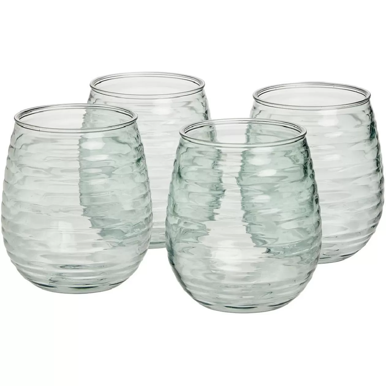 Verre plastique transparent Ø9xH11cm x4>Gifi Discount