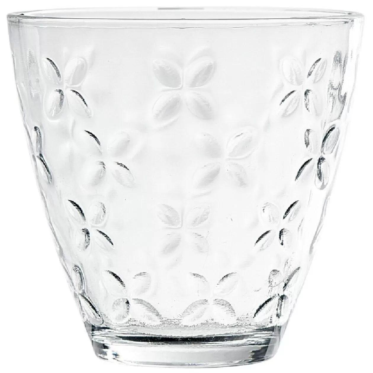Verre transparent motif relief fleur x12>Gifi Flash Sale