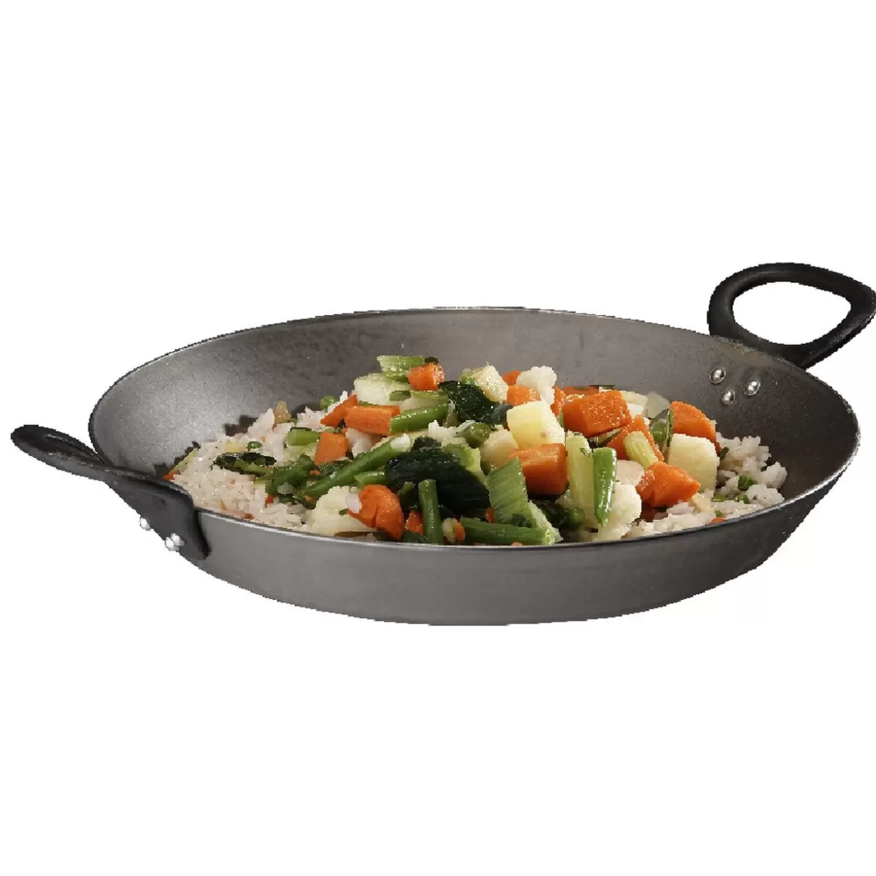 Gifi Wok fonte emaillé 2 poignées< Cuisson