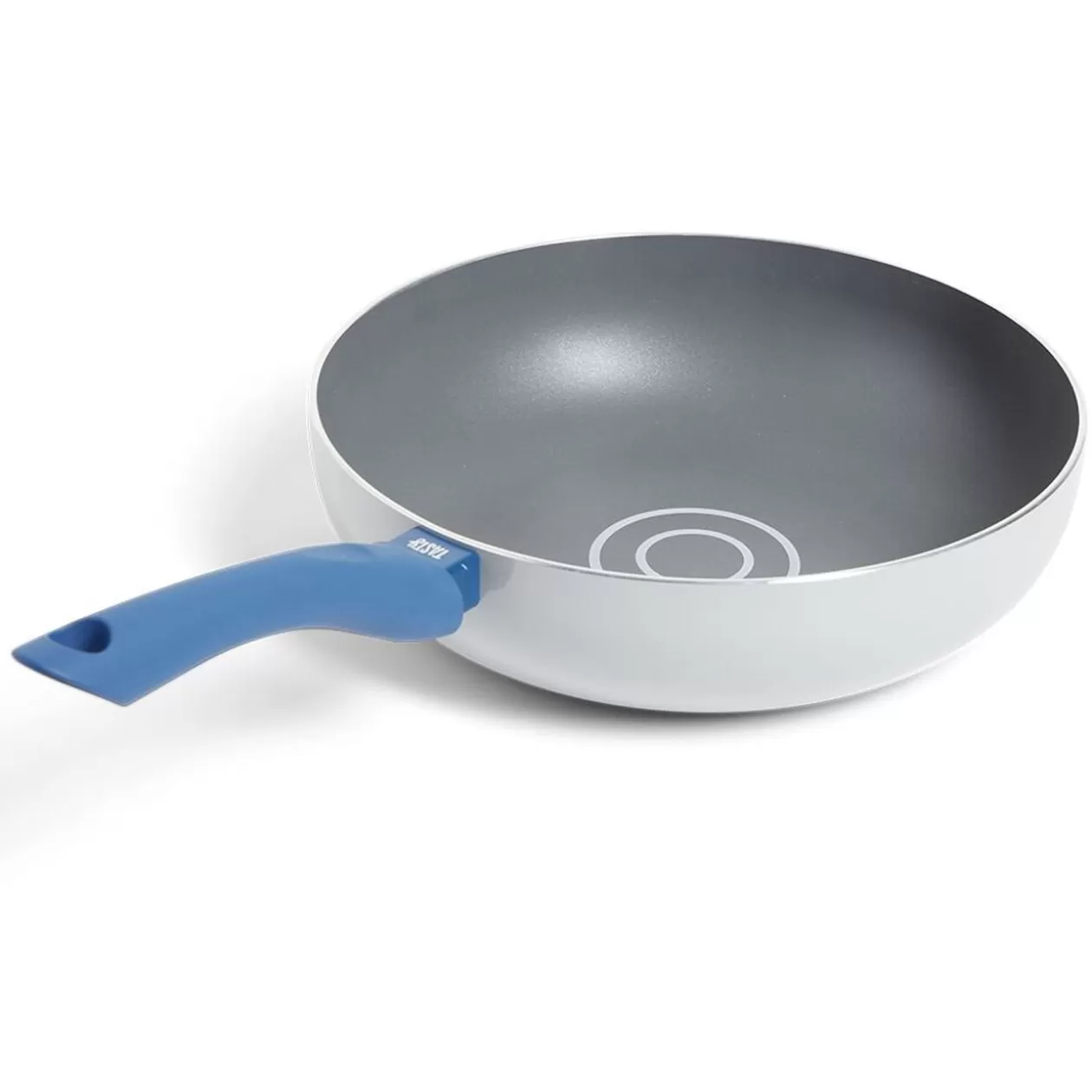 Gifi Wok tous feux Ø28cm aluminium gris et bleu< Cuisson