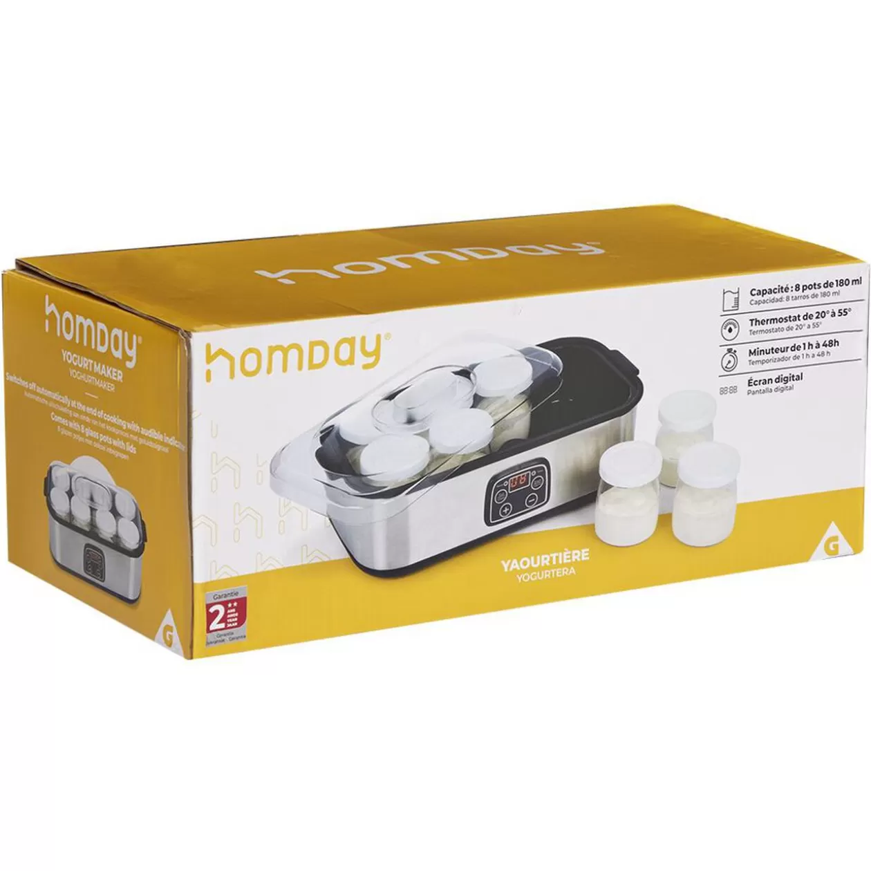 Gifi Yaourtière 8 pots en aluminium gris< Petit Électroménager